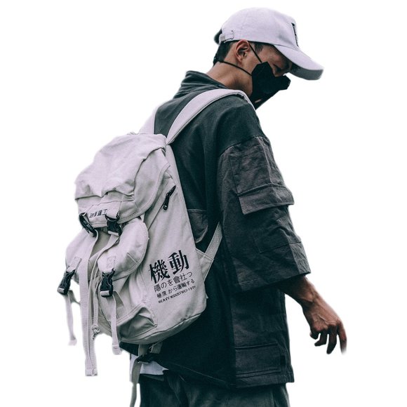 Travel Streetwear Backpack Techwear Streetwear Bag Hi-bag1-beige - Picture 9 of 9